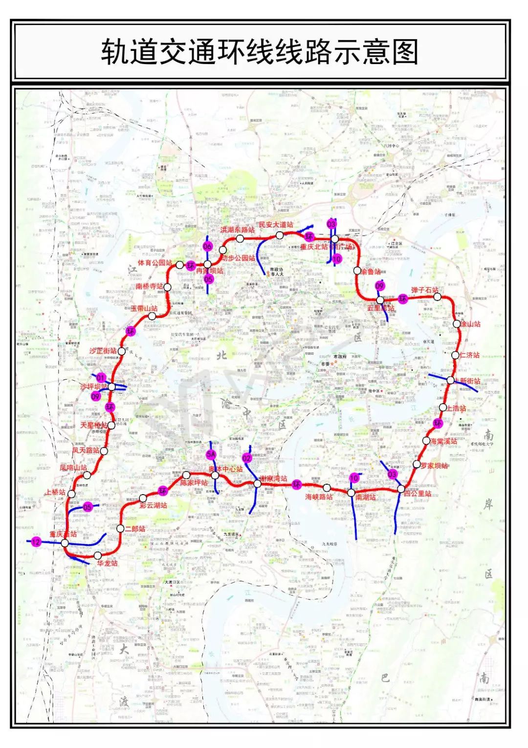 轨道交通环线线路示意图