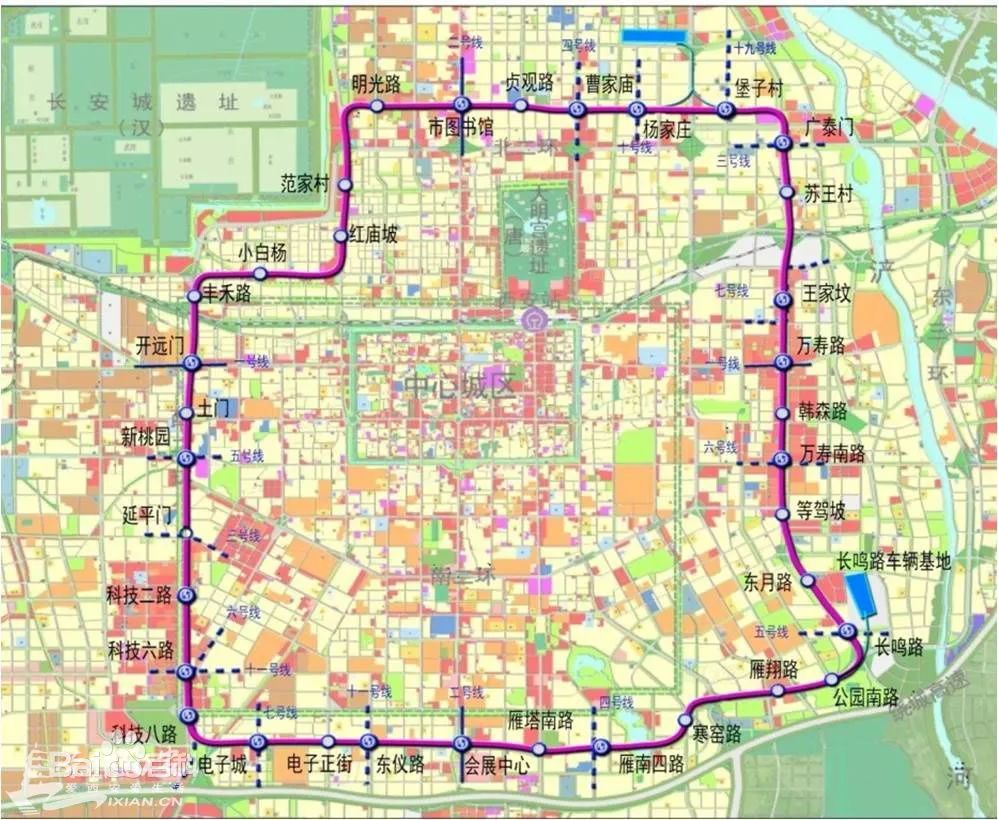 起止年限:2018-2021 总投资:810000万元    西安地铁8号线 新建环线