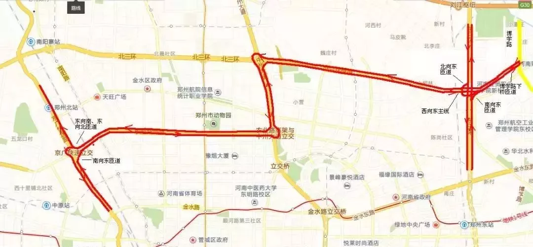 郑州京广快速路"牵手"农业路高架 将减轻北三环通行压力