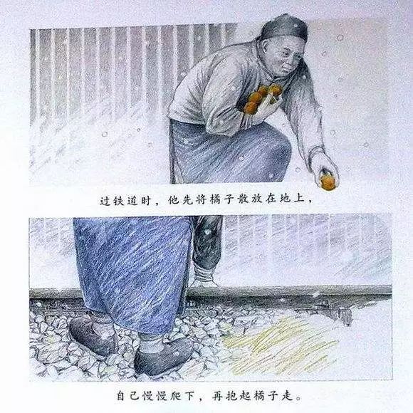 朱自清有一篇散文《背影》  通过描绘父亲穿过铁道爬上月台买桔子时的