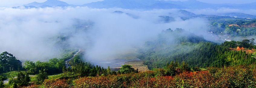 清晨沙县夏茂镇这里的山与村庄如人间仙境美不胜收