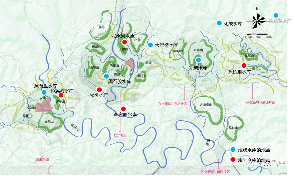 中心城区山水格局示意图