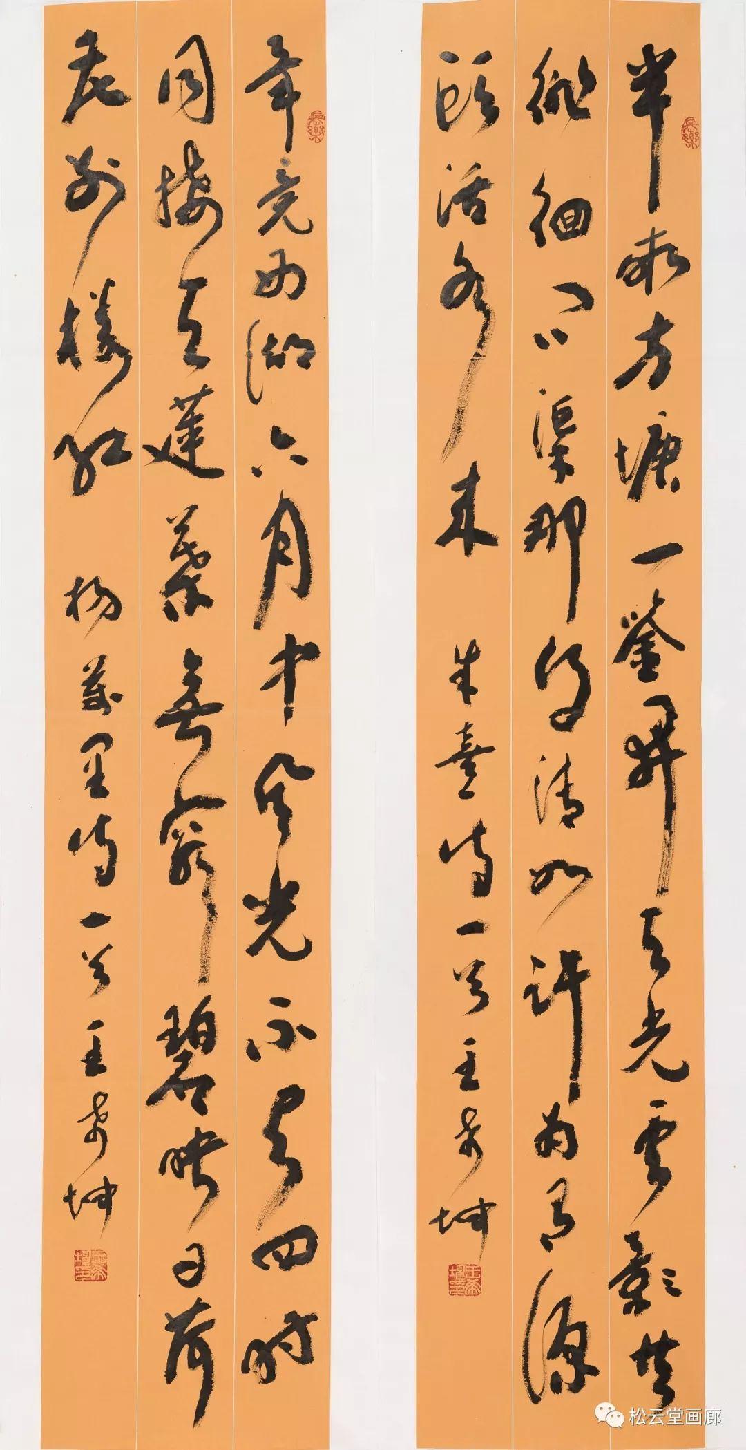 左良《梅》 68x68cm 于明海《在远方》68x136cm 李秀峰《和谐之道》