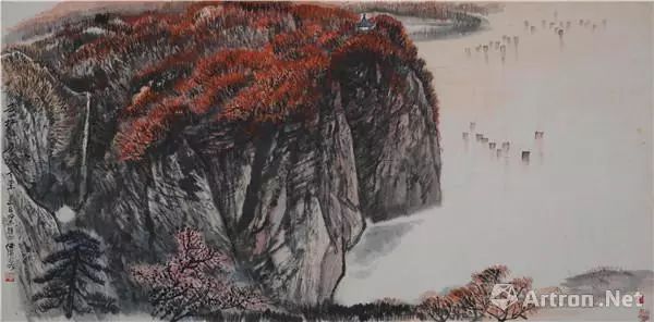 万山红遍 60年代 69×138cm