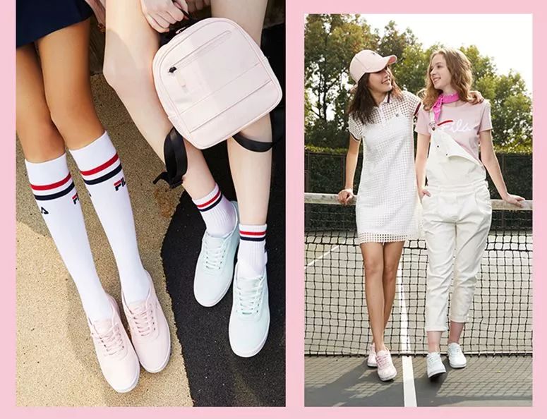 搭配同品牌的中袜和长袜就是网球少女本人了