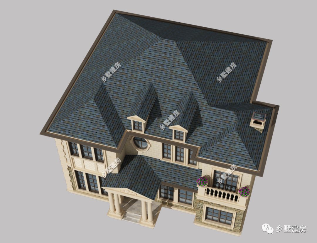 坡屋顶现代中式风格新村规划建筑sketchup模型su模型下载-光辉城市