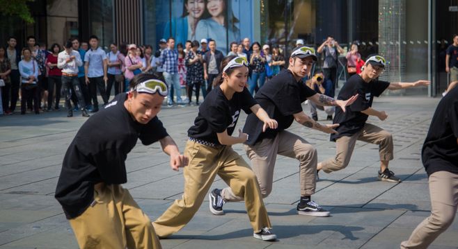 到sinostage舞邦主场的街头舞蹈现场