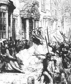 图五,1839年11月4日在英国南部newport爆发的一场上万人参加的工人