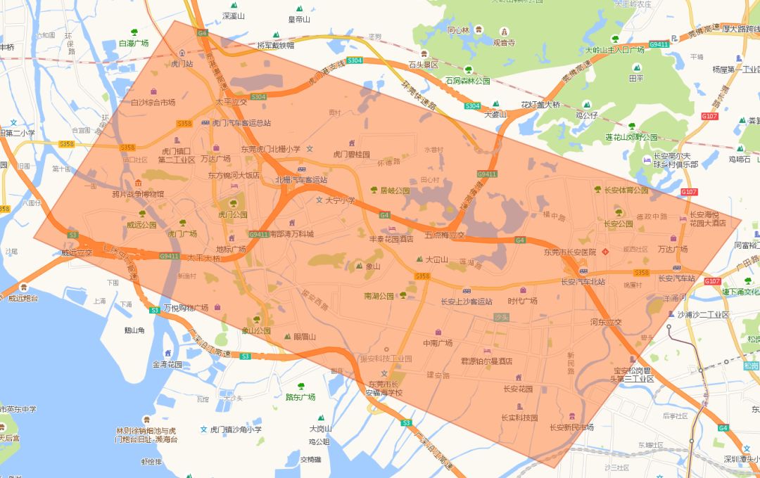 我要一张清淅的东莞市长安镇地图图片