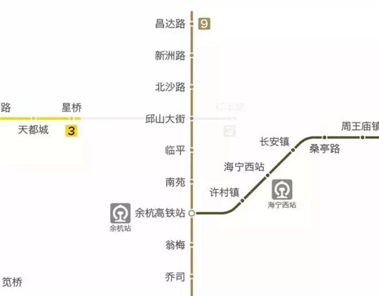 杭海城铁与杭州地铁3号线将实现换乘互通!海宁