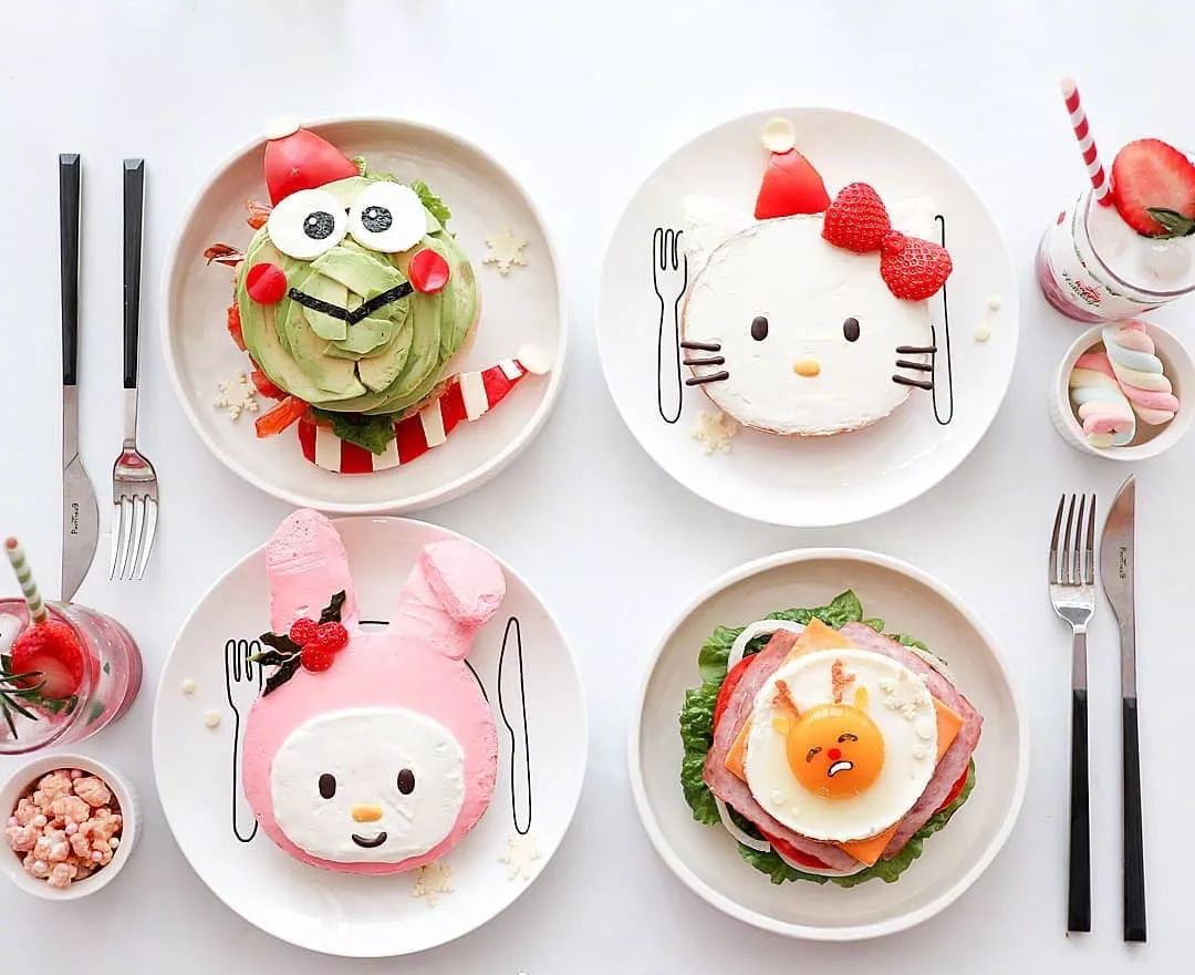 创意早餐摆盘DIY 超Q超可爱令人不忍食用！