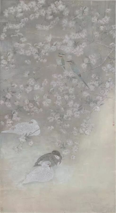 东方艺术大家江宏伟工笔花鸟画十二条屏在建福宫展陈