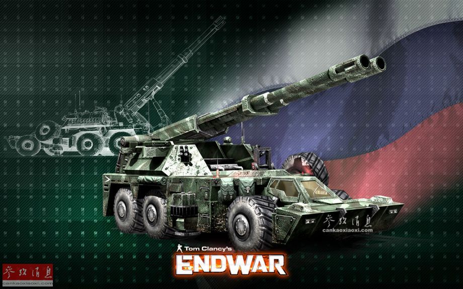 即时战略游戏《末日战争》中的俄军kv-20重型自行火炮宣传图.