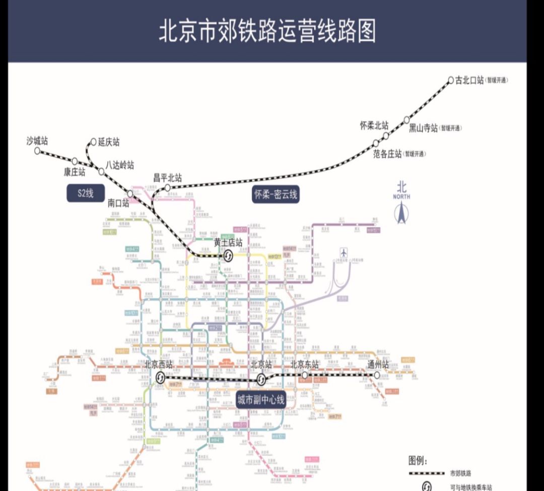 目前,北京市已经开行的市郊铁路除了s2线以外,2017年年底还开通了