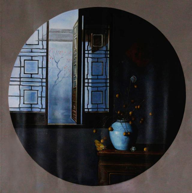 蔡雄杰 风景油画 80*81cm