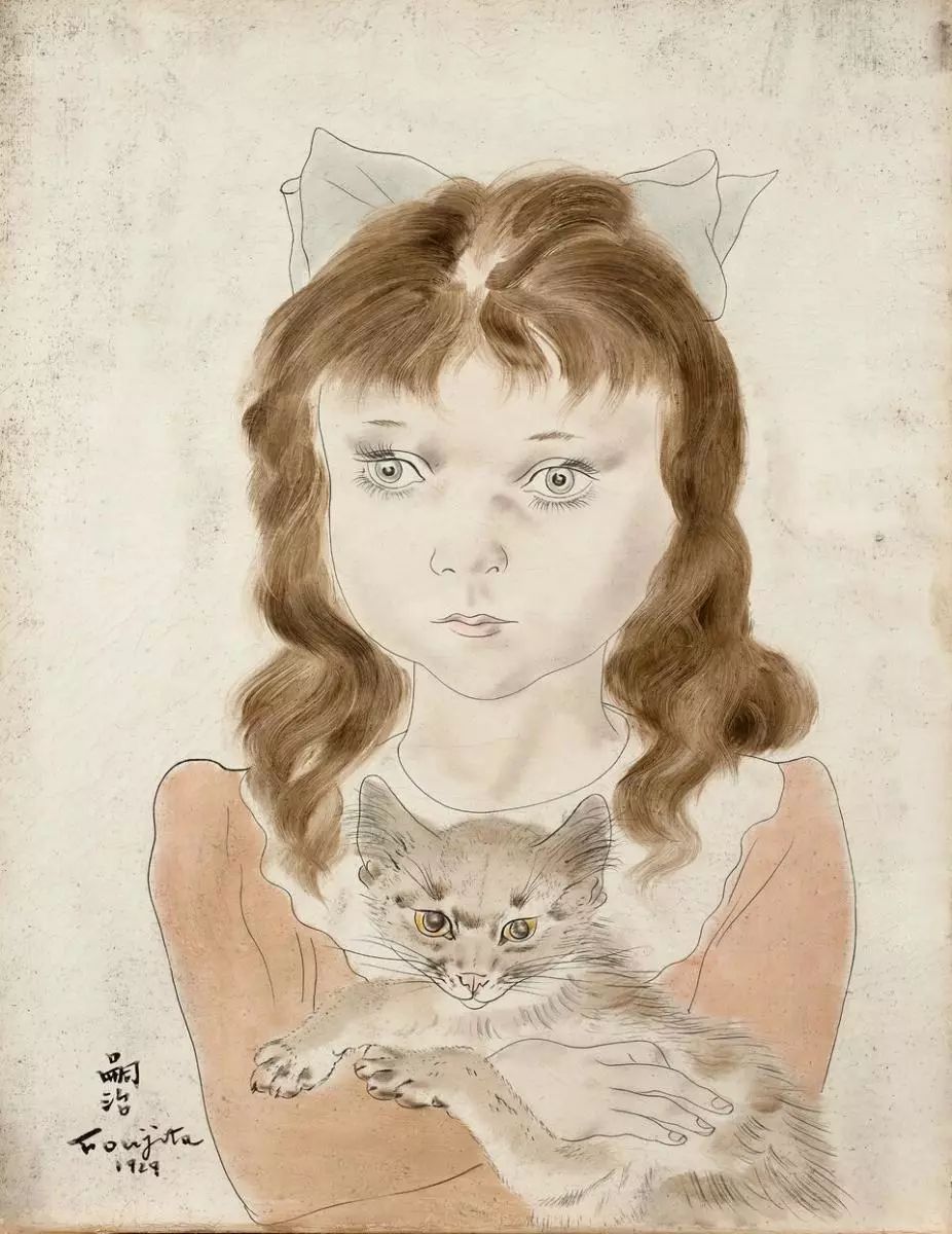 人物｜这位猫不离手的锅盖头亚洲人，可能是法国最有名的日本画家_手机