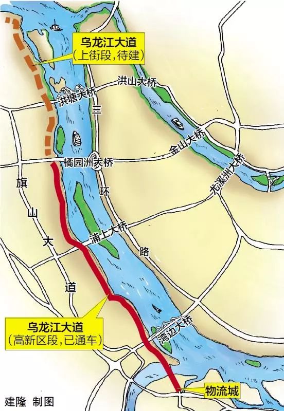 (海都报提供)日前,记者从闽侯县获悉,乌龙江大道(上街段)道路工程的