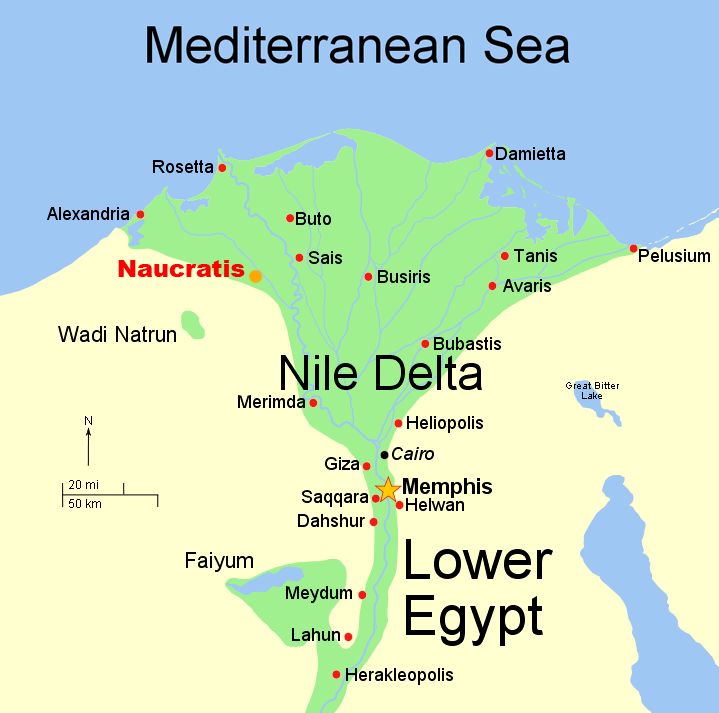 尼罗河三角洲的瑙克拉提斯城 成为希腊人在最南方的殖民地来到埃及的