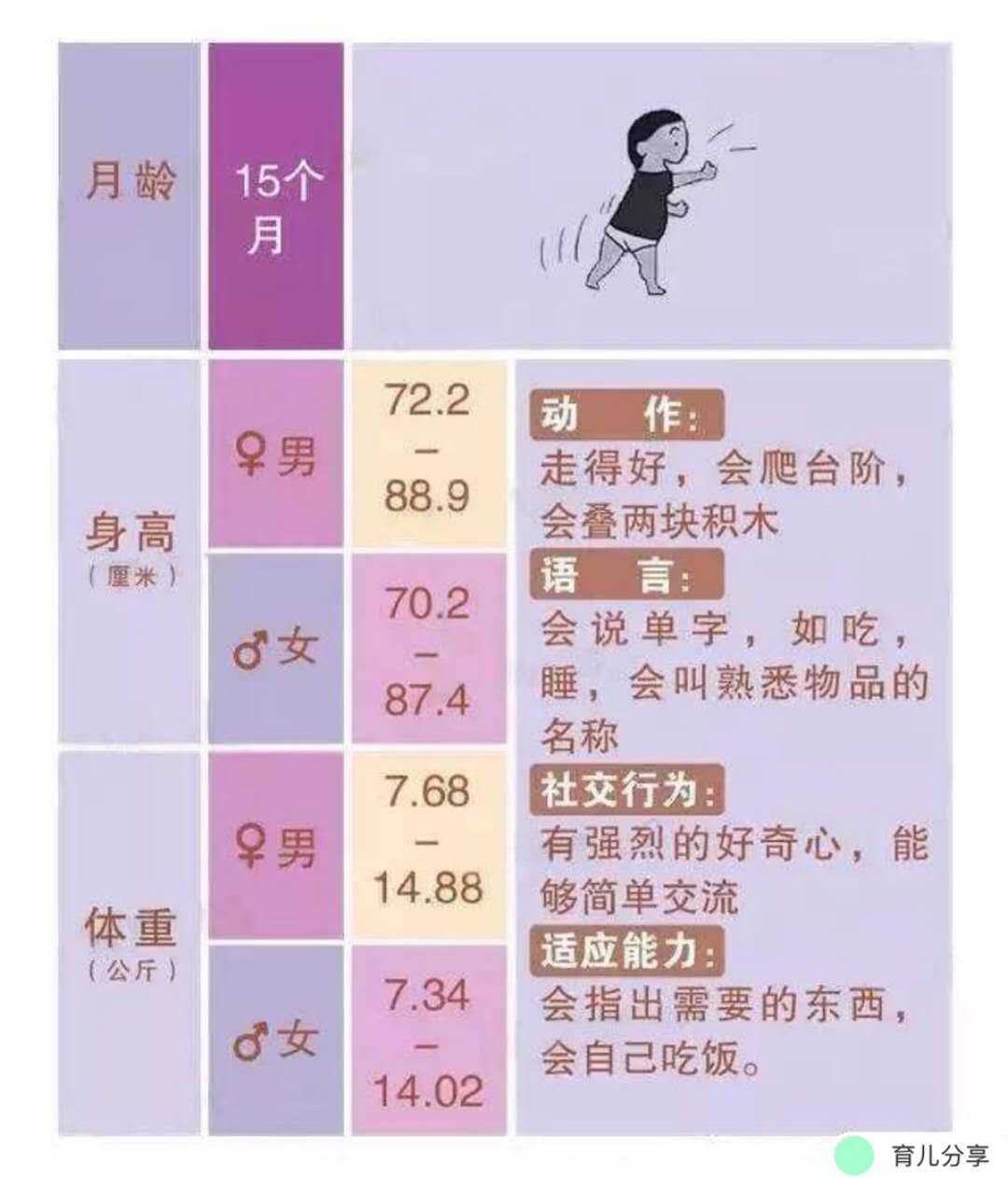 0-36个月宝宝发育指标