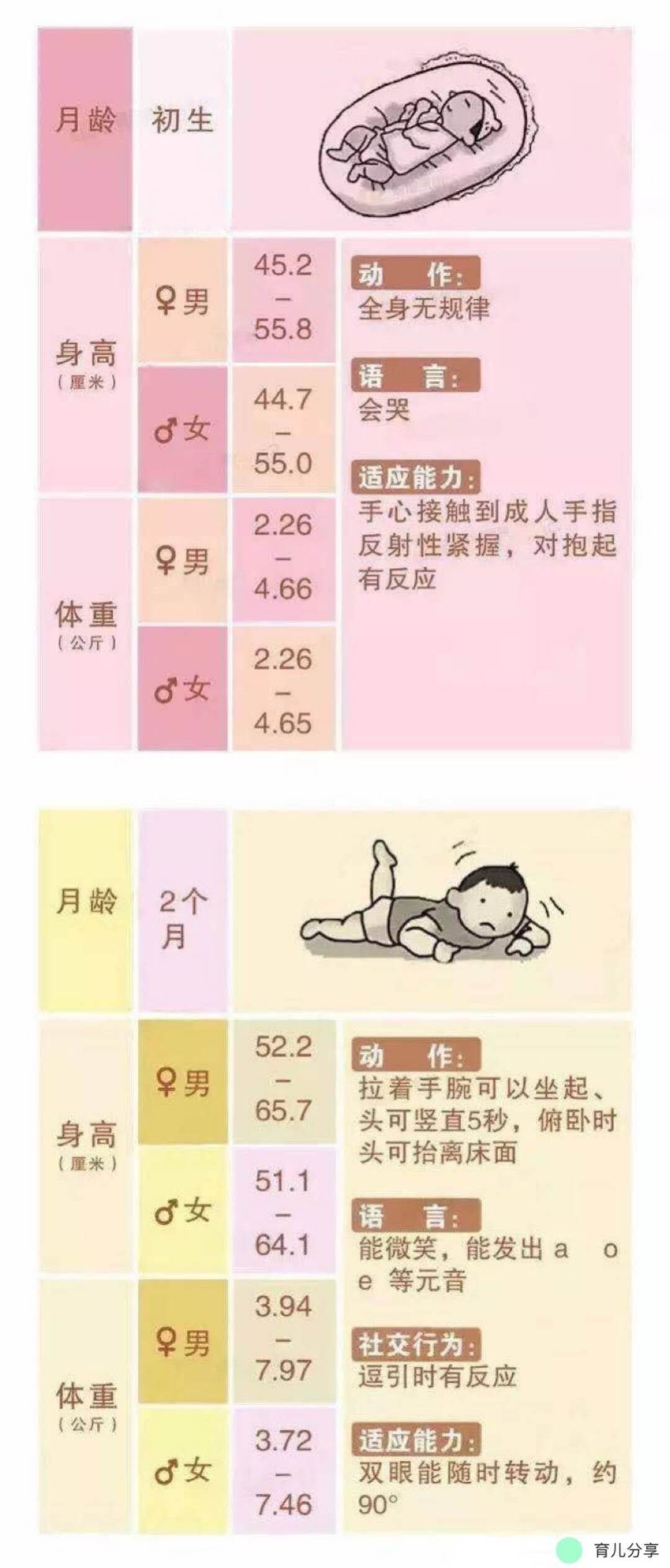 0-36个月宝宝发育指标