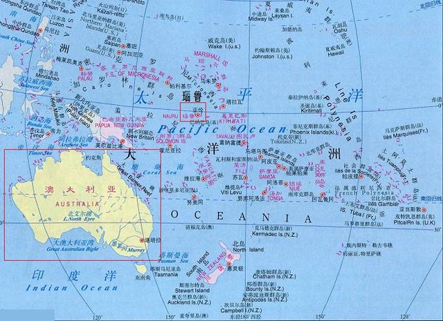大洋洲国土面积最大和最小的国家澳大利亚和瑙鲁面积差32万倍