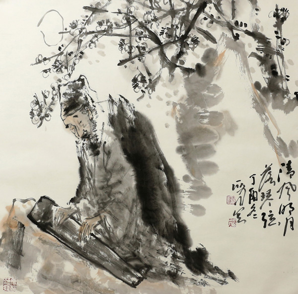 陈一峰 清风明月 68cm×68cm 纸本设色 2017年