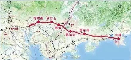 广汕铁路全线设新塘,增城,罗浮山,博罗,惠城南,惠东南,赤石7个车站,并