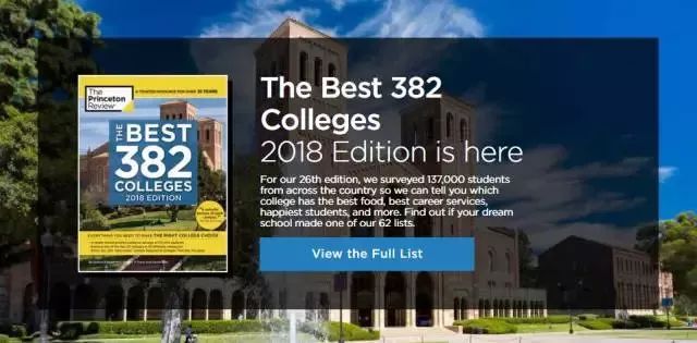 最新的《普林斯顿评论》美国大学排行榜