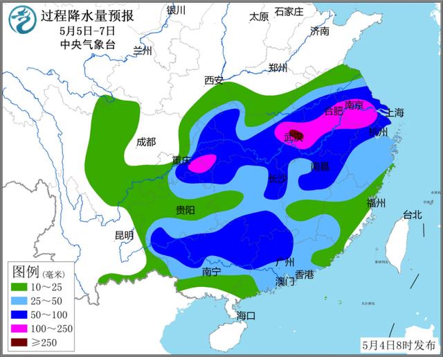 重要天气提示: 本周末湖北安徽江苏等地将有暴雨或大暴雨图片