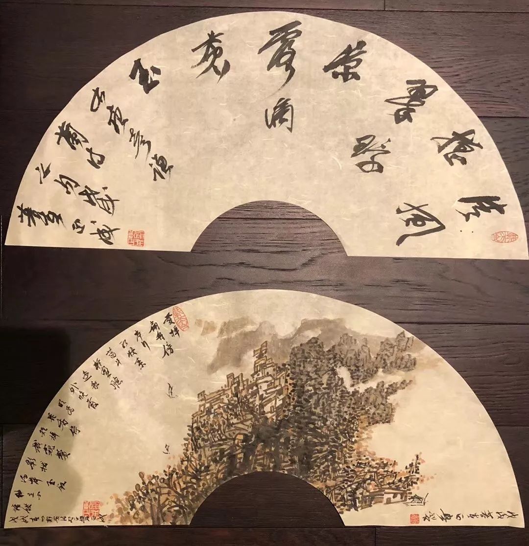 刘正兴放弃登金顶和谒大佛禅院的活动,在房间画扇面,我为之一一题字和