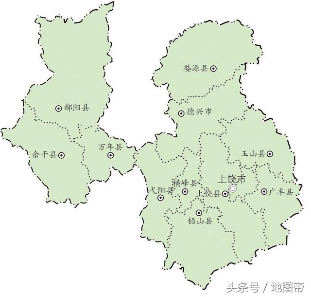 江西地图形状就像三姨太,上饶被景德镇和鹰潭挤得分两