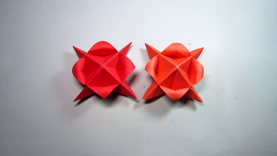 手工折纸花 一张正方形纸几步就能学会小花朵的折法