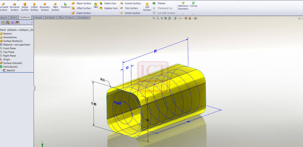 solidworks 异形弹簧的绘制