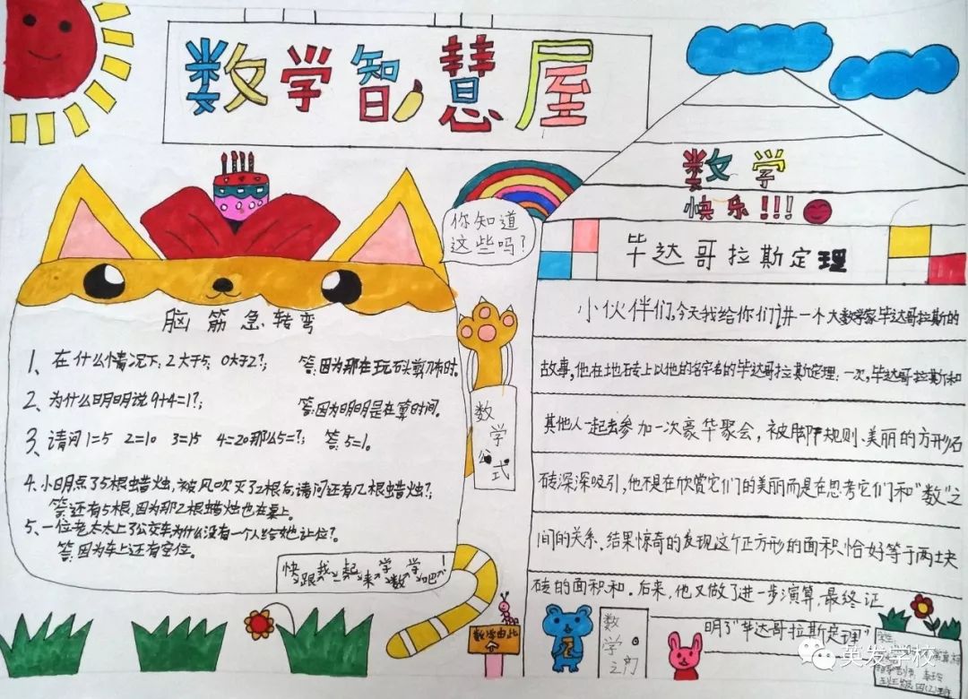 2018年上学趣味数学手抄报活动获奖名单