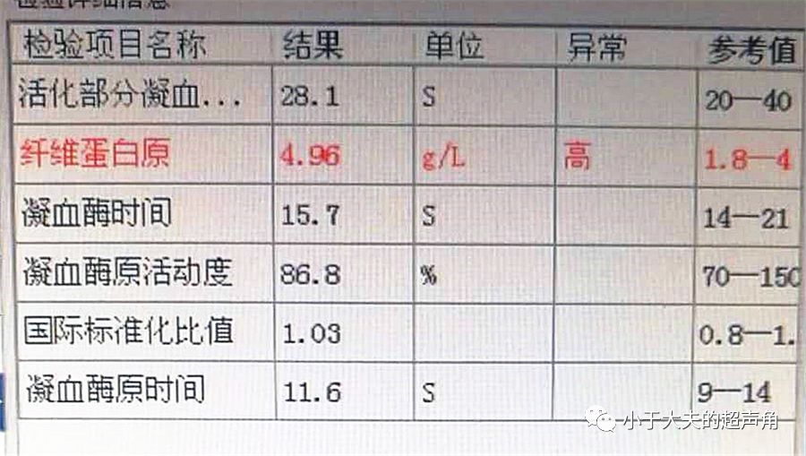 凝血功能提示纤维蛋白原稍增高.