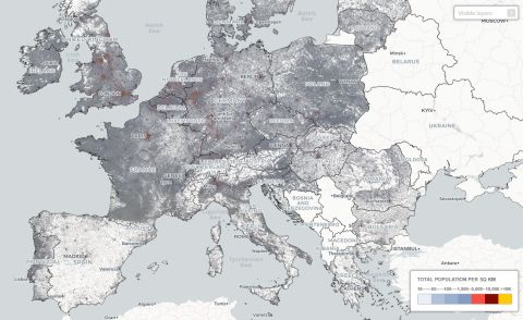 定量城市|欧洲人口密度地图隐藏的九个秘密