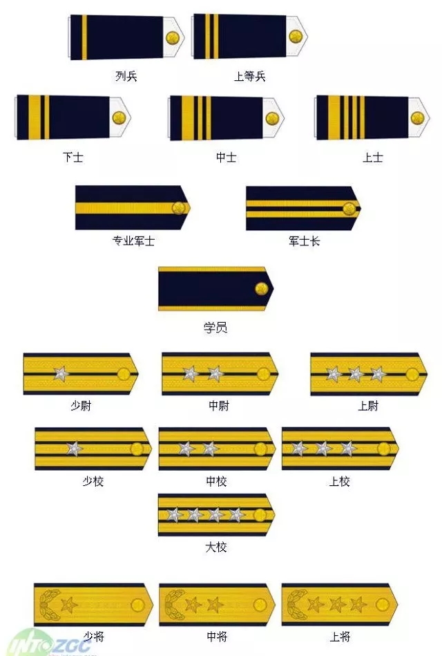 1993年和1999年,士官肩章两次调整等级和图案.