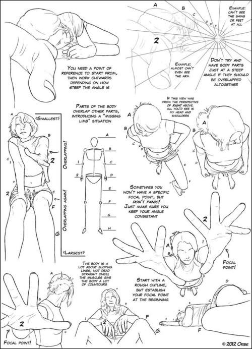 动漫漫画各个角度人体透视|结构画法参考-轻微课专业