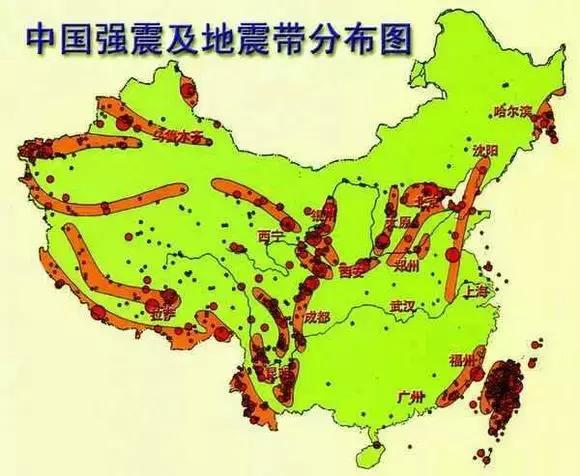 从中国地震图分布可看出,四川是地震带分布的地方.