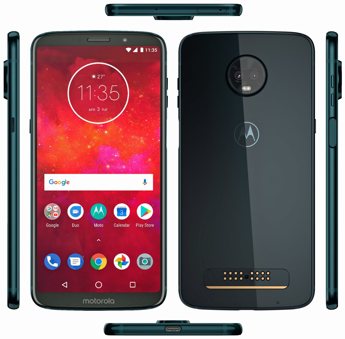 moto z3 play全新渲染图曝光:双摄惹眼,配色亮骚