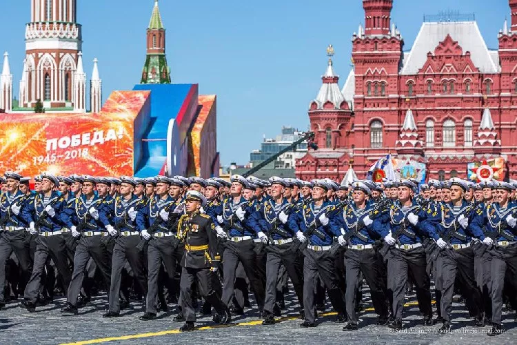 成立两年已经第二次参加阅兵的俄罗斯军事爱国主义组织青年军方队