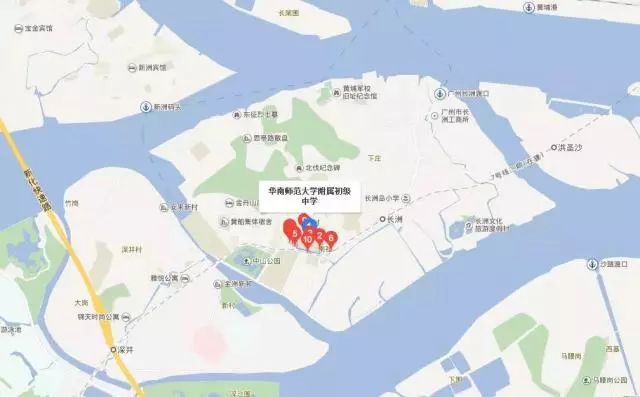 请留意 交通指南 地址:广州市黄埔区长洲岛华南师范大学附属初级中学