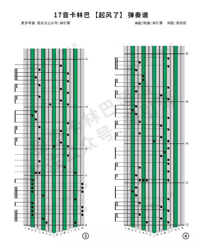 卡林巴拇指琴曲谱起风了