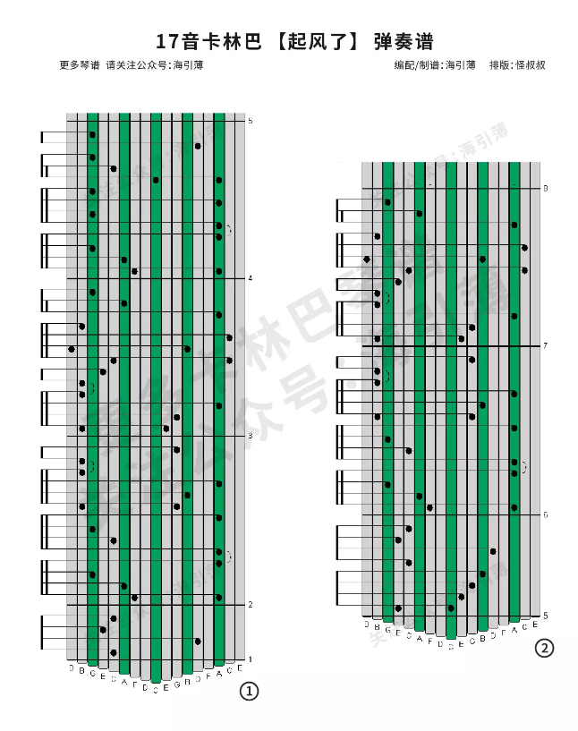 卡林巴拇指琴曲谱《起风了》