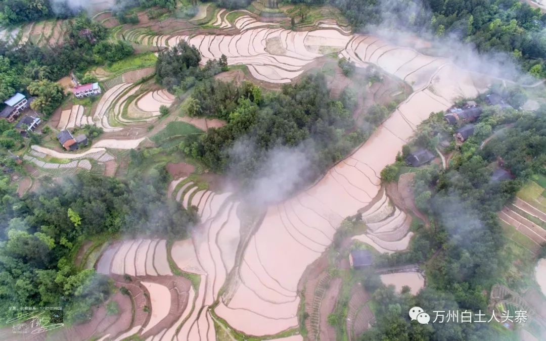 航拍壮美田园风景西南大学的专家考察人头寨来源 万州白土人头寨本期