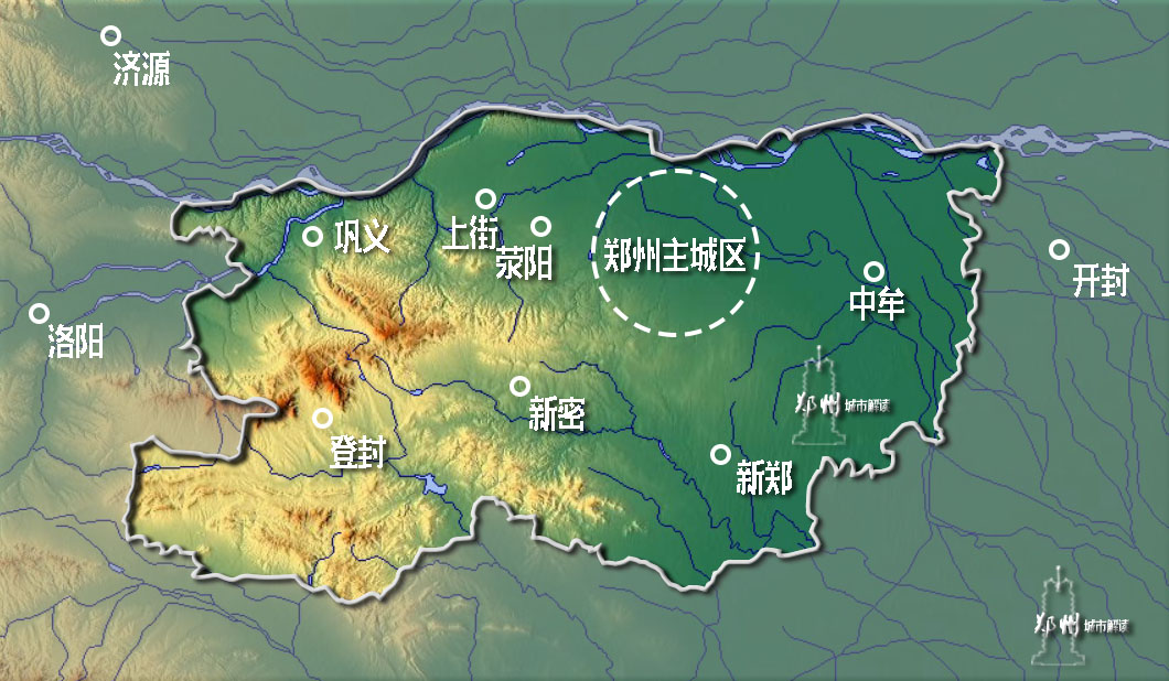 提起多山的城市 你可能会想到重庆或贵阳 在地形图上看,郑州辖区几乎