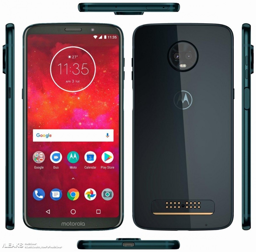 联想moto z3 play高清图曝光,18:9屏幕 侧面指纹