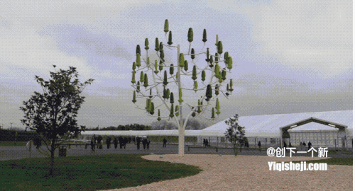 这是由法国的初创公司new wind研发设计的新风力发电树,它叫做wind