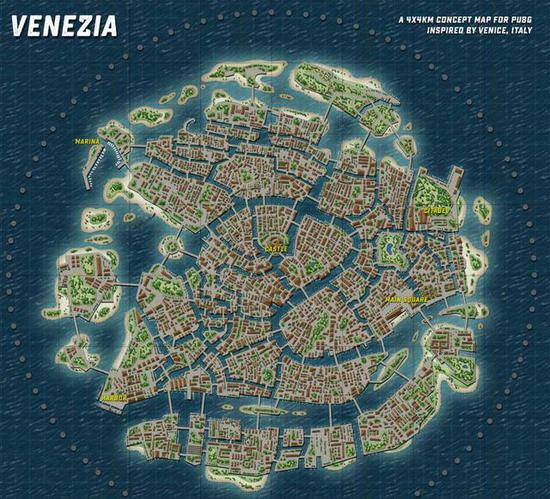 《绝地求生》威尼斯水城新地图?全图超过96个岛屿图片