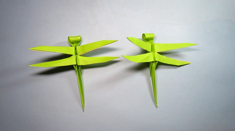 折纸diy 纸艺手工折纸小动物,简单又漂亮蜻蜓的折法,diy手工制作视频